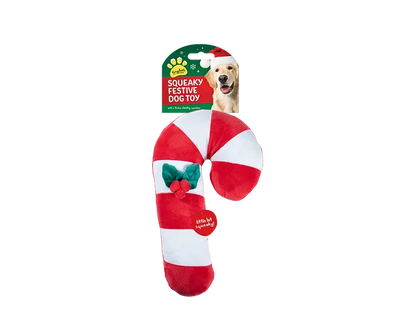 Christmas Plush Characters Squeaky Dog Toy Gingerbread, Christmas Tree, Candy Cane