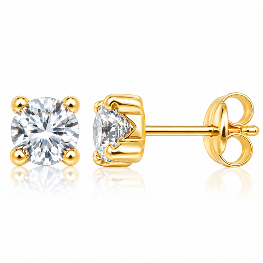 9ct Gold Cubic Zirconia 4mm Stud Earrings
