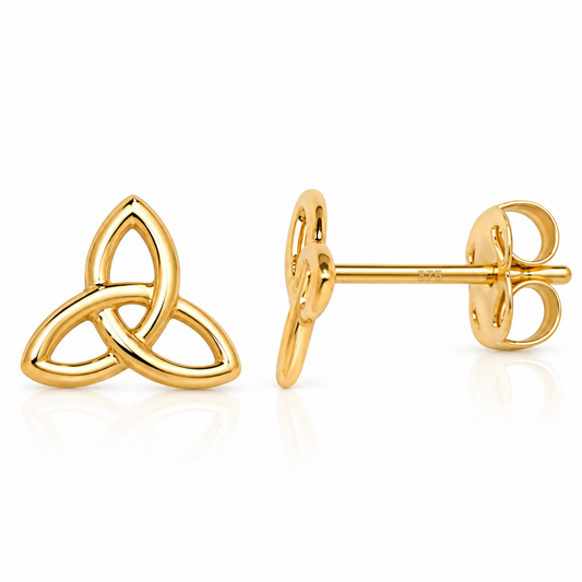 9ct Gold Trinity 6mm Stud Earrings