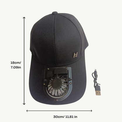 Sun Hat with Cooling Fan Baseball Cap Breathable USB Rechargeable