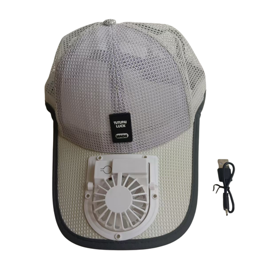 Sun Hat with Cooling Fan Baseball Cap Breathable USB Rechargeable
