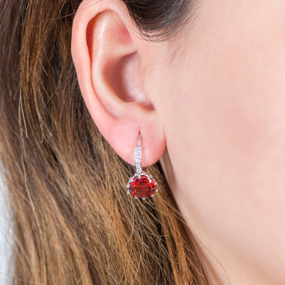 Women Round Cubic Zirconia Huggies Hoop Crystal Earrings