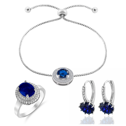 Halo Adjustable Crystal Bracelet, Ring & Earrings with Message and Gift Box – Birthday, Christmas, Mum Gift