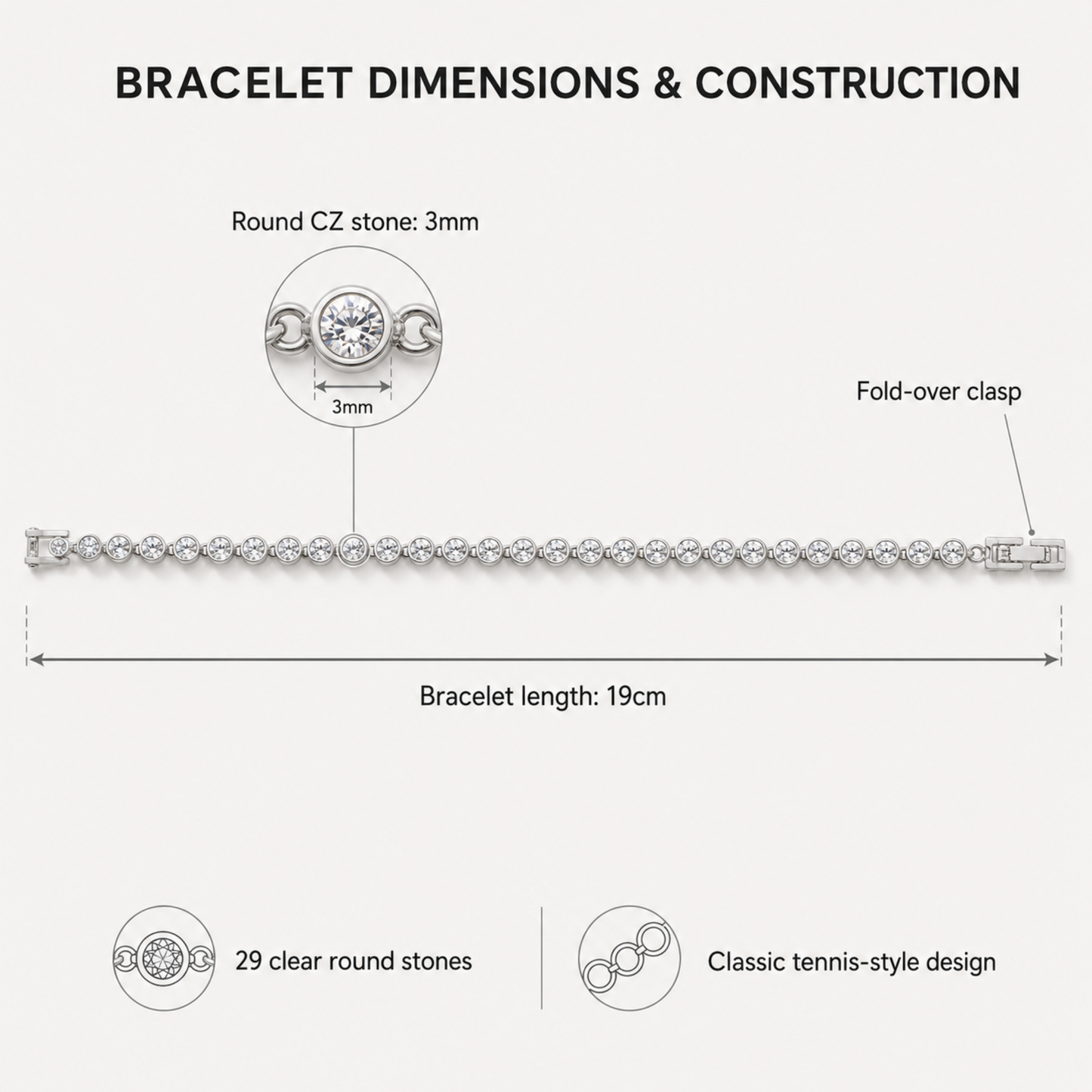 Tennis Crystal Bracelet and Drop Earrings Set