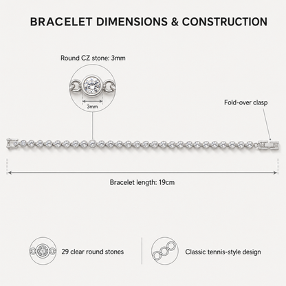 Tennis Crystal Bracelet and Drop Earrings Set