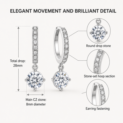 Tennis Crystal Bracelet and Drop Earrings Set