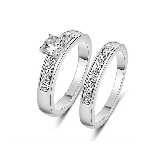 Double Crystal Ring Set