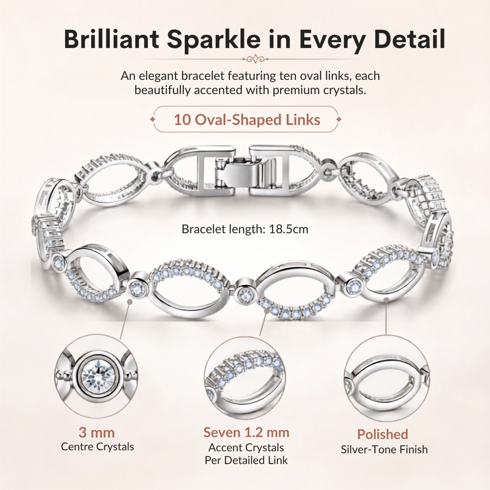 Tri-Set Infinity Knot Heart Pendant, Drop Earrings and Bracelet Jewellery Set