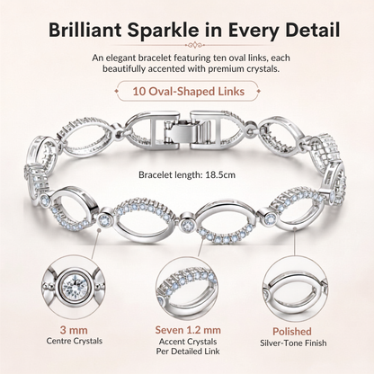 Tri-Set Infinity Knot Heart Pendant, Drop Earrings and Bracelet Jewellery Set