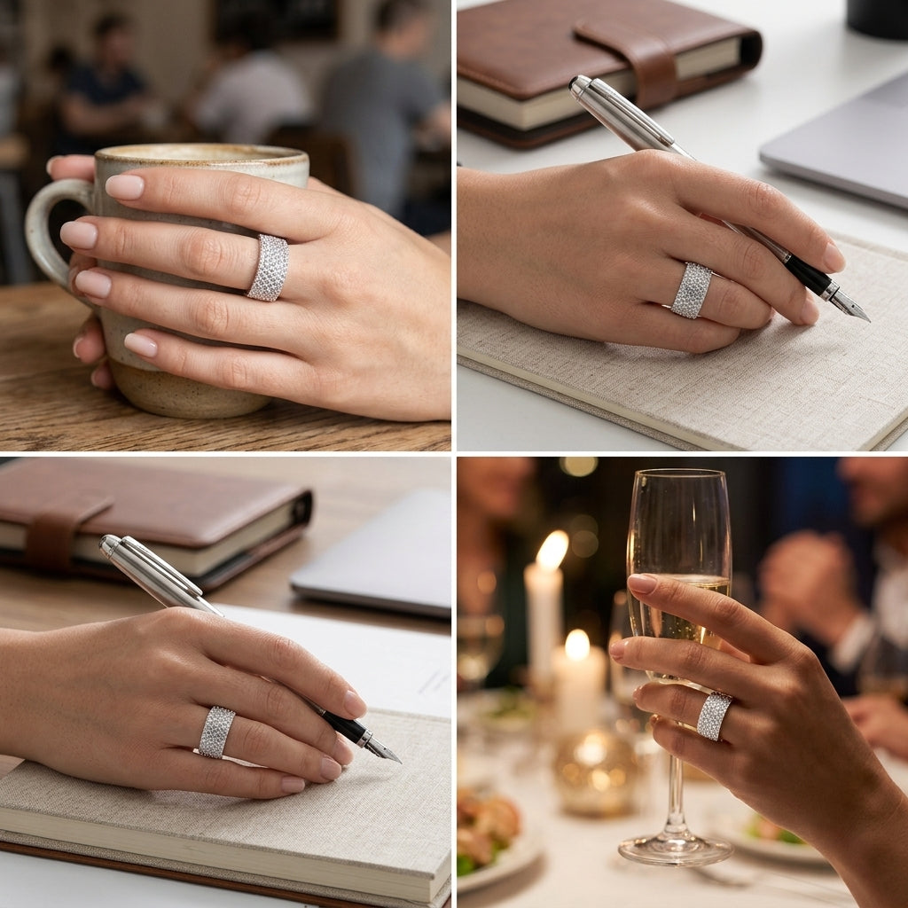 S925 Silver Plated Cubic Zirconia Ring