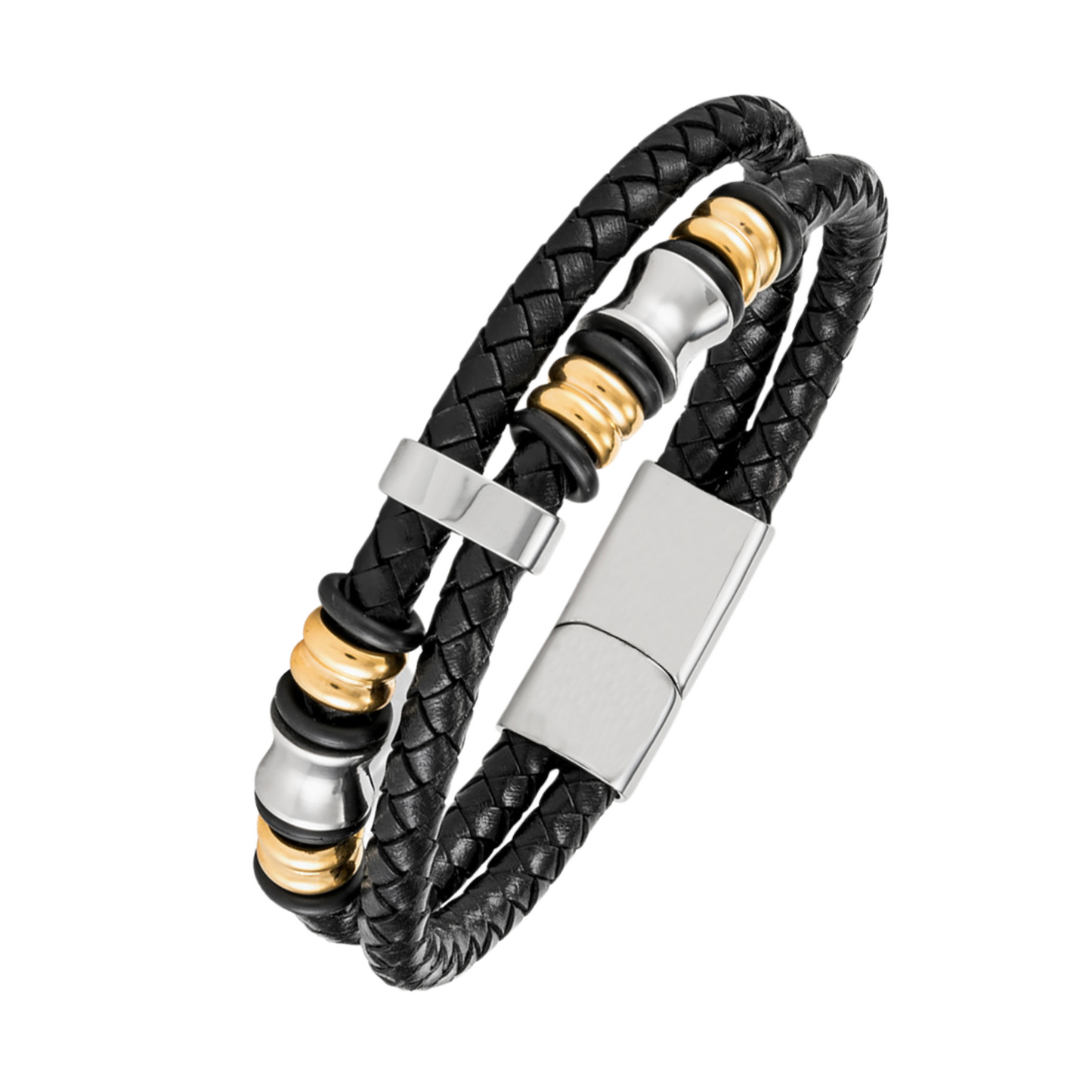 Men Bracelet Stainless Steel Leather 10+ Stlyes