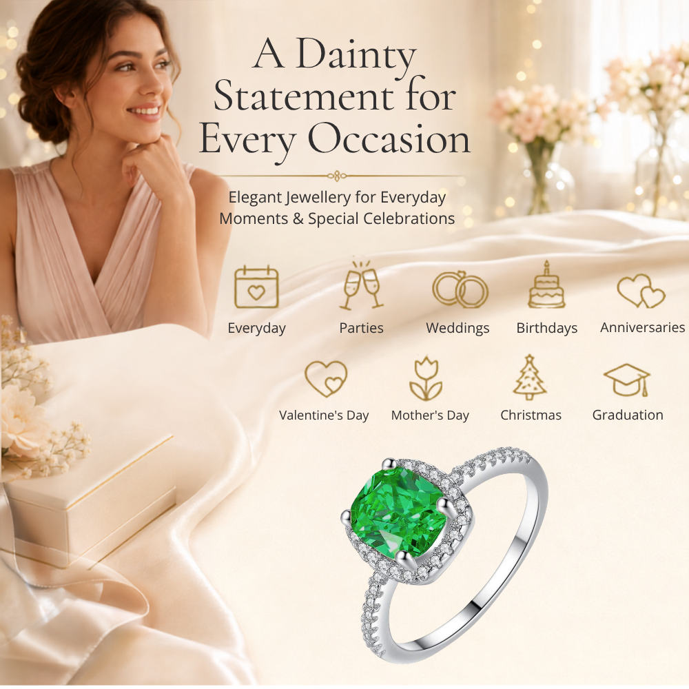 Emerald Green Crystal Ring