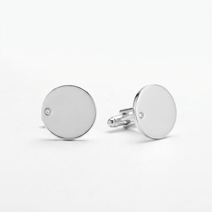Men's Round Cufflinks with Premium Crystals