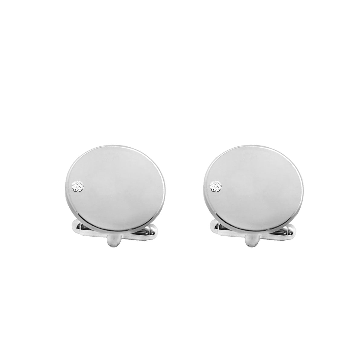 Men's Round Cufflinks with Premium Crystals