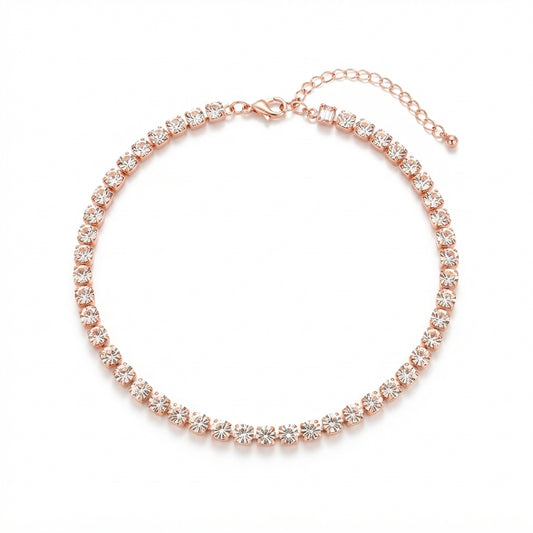 Tennis Choker Necklace Sparkling Crystal Choker