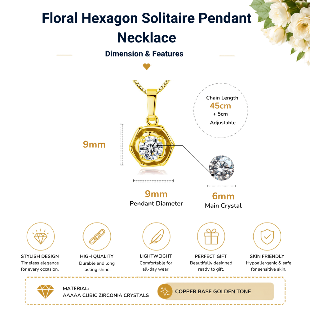 Golden Floret Pendant Necklace
