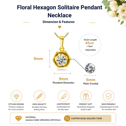 Golden Floret Pendant Necklace