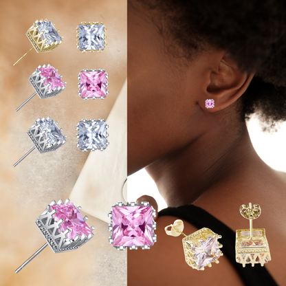 Crown Crystal Stud Earrings