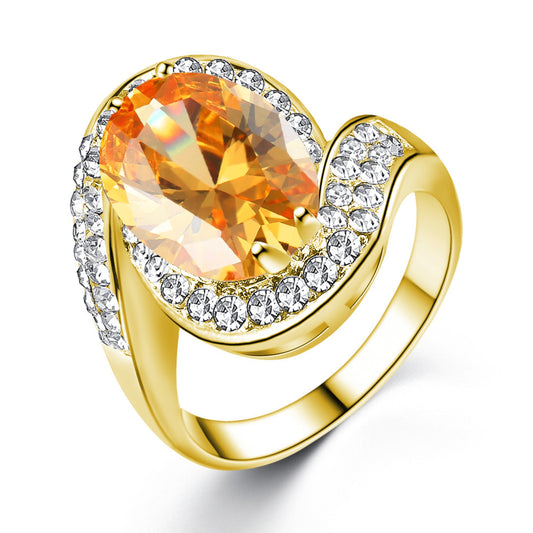 Beautiful Amber Crystal Ring