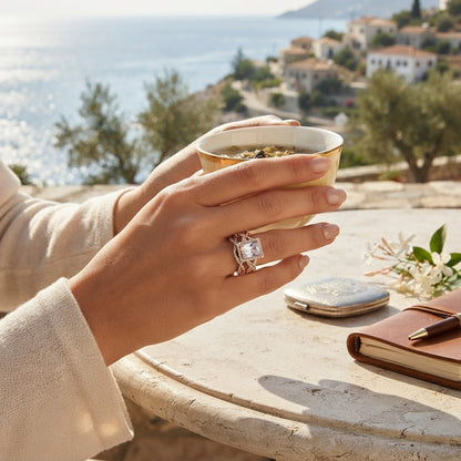 Rose Gold Double Twist Ring Set