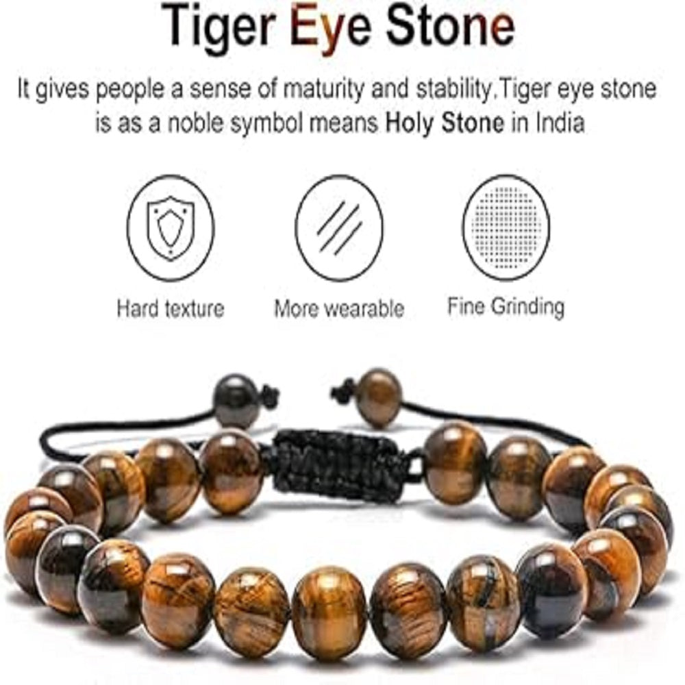 Unisex Seven Chakra Energy Stone Bracelet With Pull Cord Adjustable