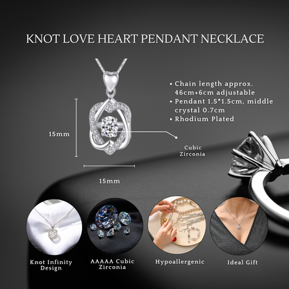 Stunning Silver Tone Two Loves In One Crystal Pendant Necklace