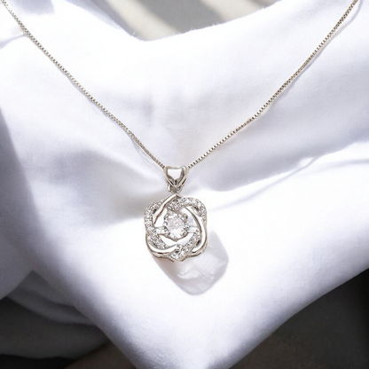 Linked Heart Crystal Necklace with Message Card For Fiancee Valentine's Day