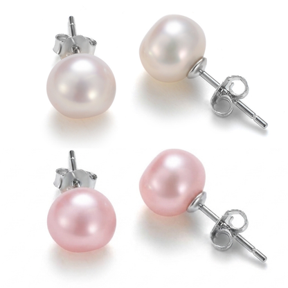 Simulated Freshwater Pearl Stud Earrings
