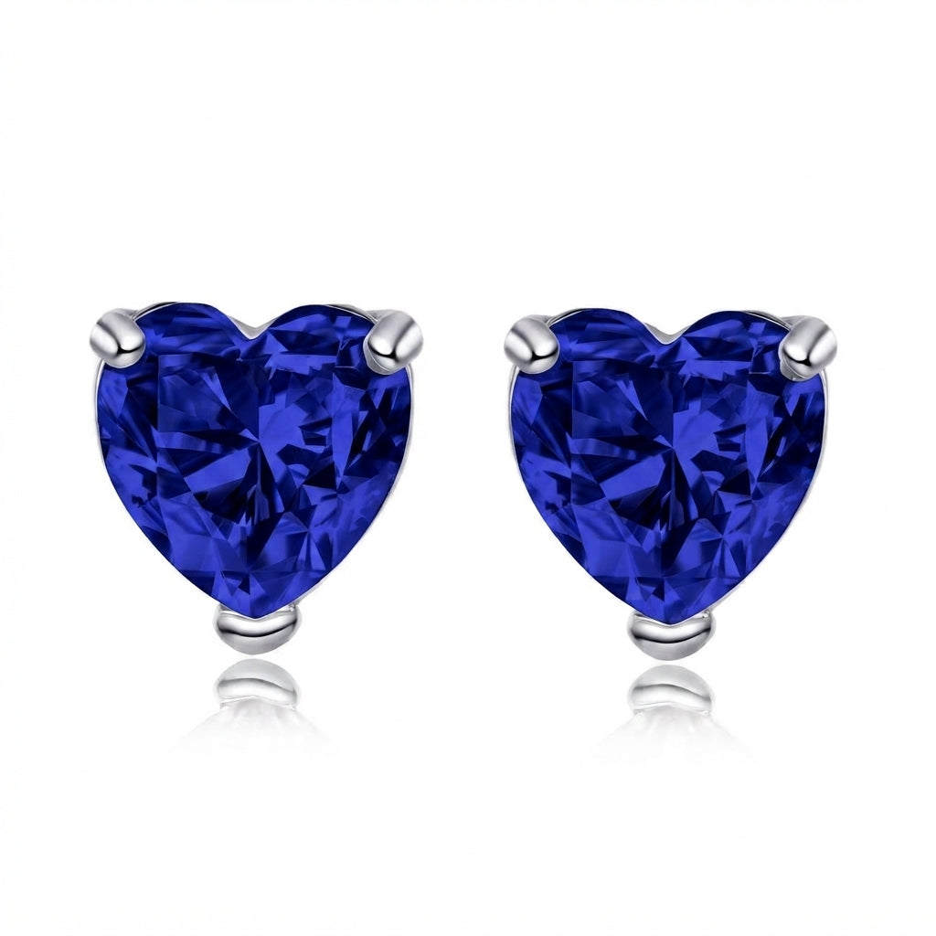 Heart-shaped Crystal Stud Earrings