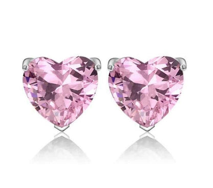 Heart-shaped Crystal Stud Earrings