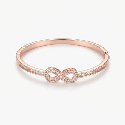 Crystal Filled Infinity Bangle – Rosegold or Silver