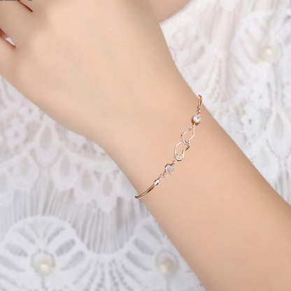 To My Sister in Law Double Heart Bracelet with Personalised Message