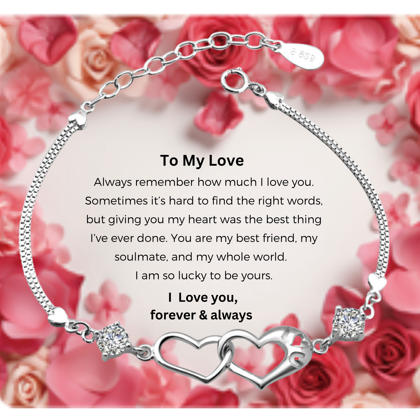 I Love You Bracelet with Message Card For My Love Valentine's Day Gift
