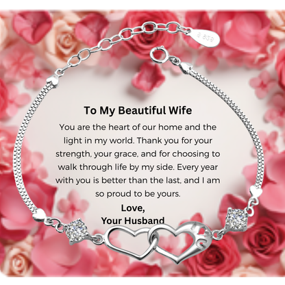 I Love You Bracelet with Message Card For Wife Valentine's Day Gift