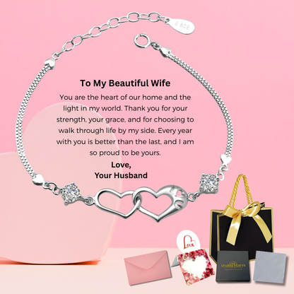 I Love You Bracelet with Message Card For Wife Valentine's Day Gift