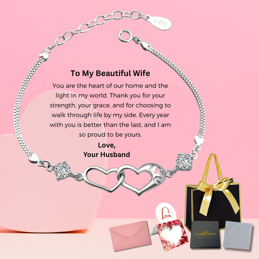 I Love You Bracelet with Message Card For Wife Valentine's Day Gift
