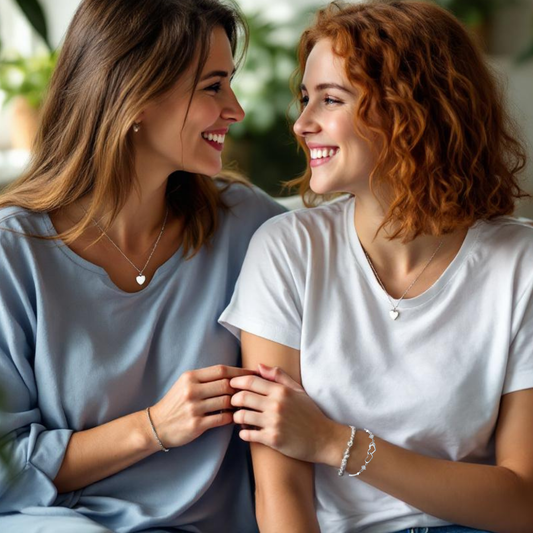 To My Mum Daughter Double Heart Bracelet with Message Card