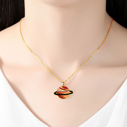Red Earth Globe Mars  Pendant Necklace