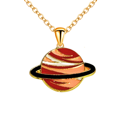Red Earth Globe Mars  Pendant Necklace