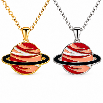 Red Earth Globe Mars  Pendant Necklace