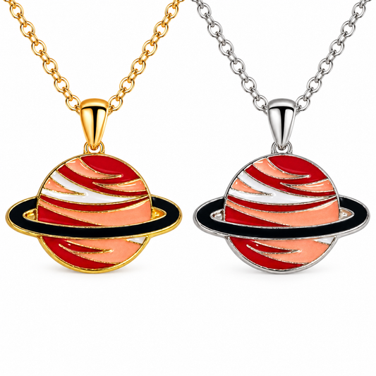 Red Earth Globe Mars  Pendant Necklace
