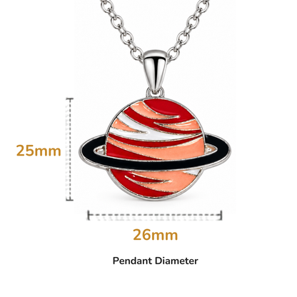 Red Earth Globe Mars  Pendant Necklace
