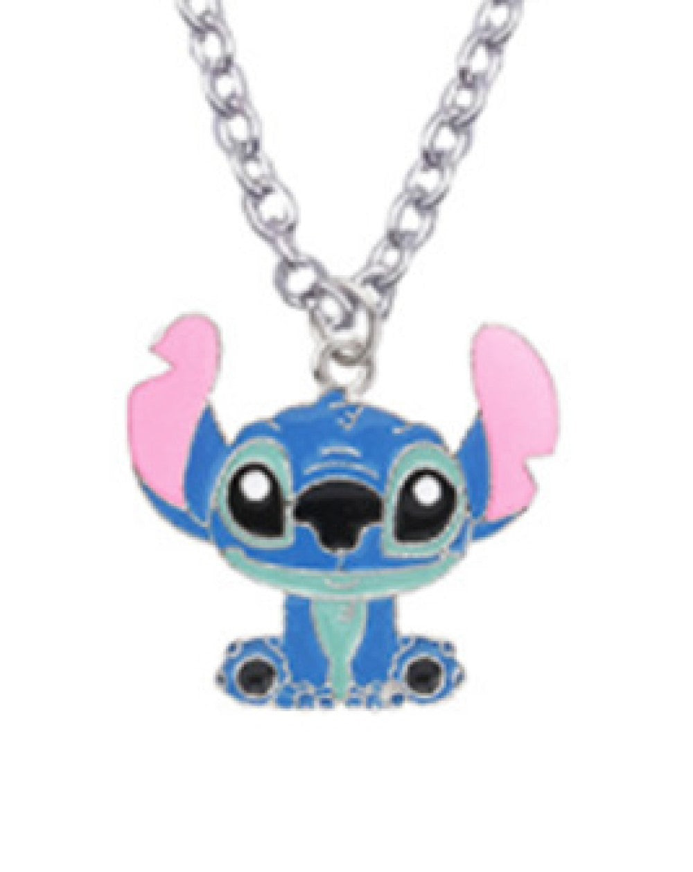 Lilo & Stitch Blue Ohana Enamel Silver Pendant Necklace