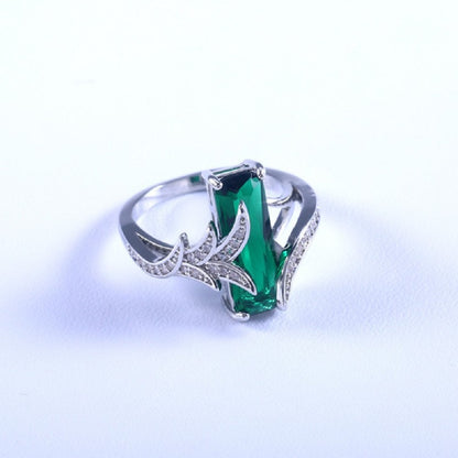 Emerald Elegance Ring and Stud Earrings Set