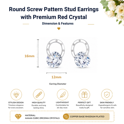 Fashionable Central Diamond Women Silver Earrings