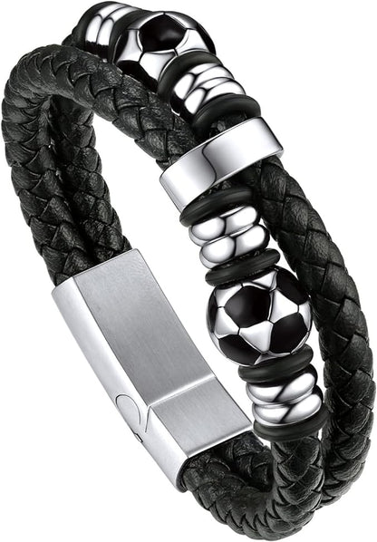 Men Bracelet Stainless Steel Leather 10+ Stlyes