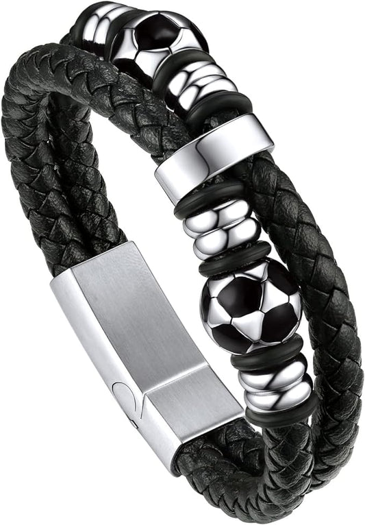 Men Bracelet Stainless Steel Leather 10+ Stlyes