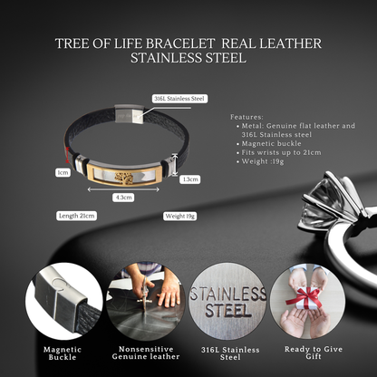 Men Bracelet Stainless Steel Leather 10+ Stlyes