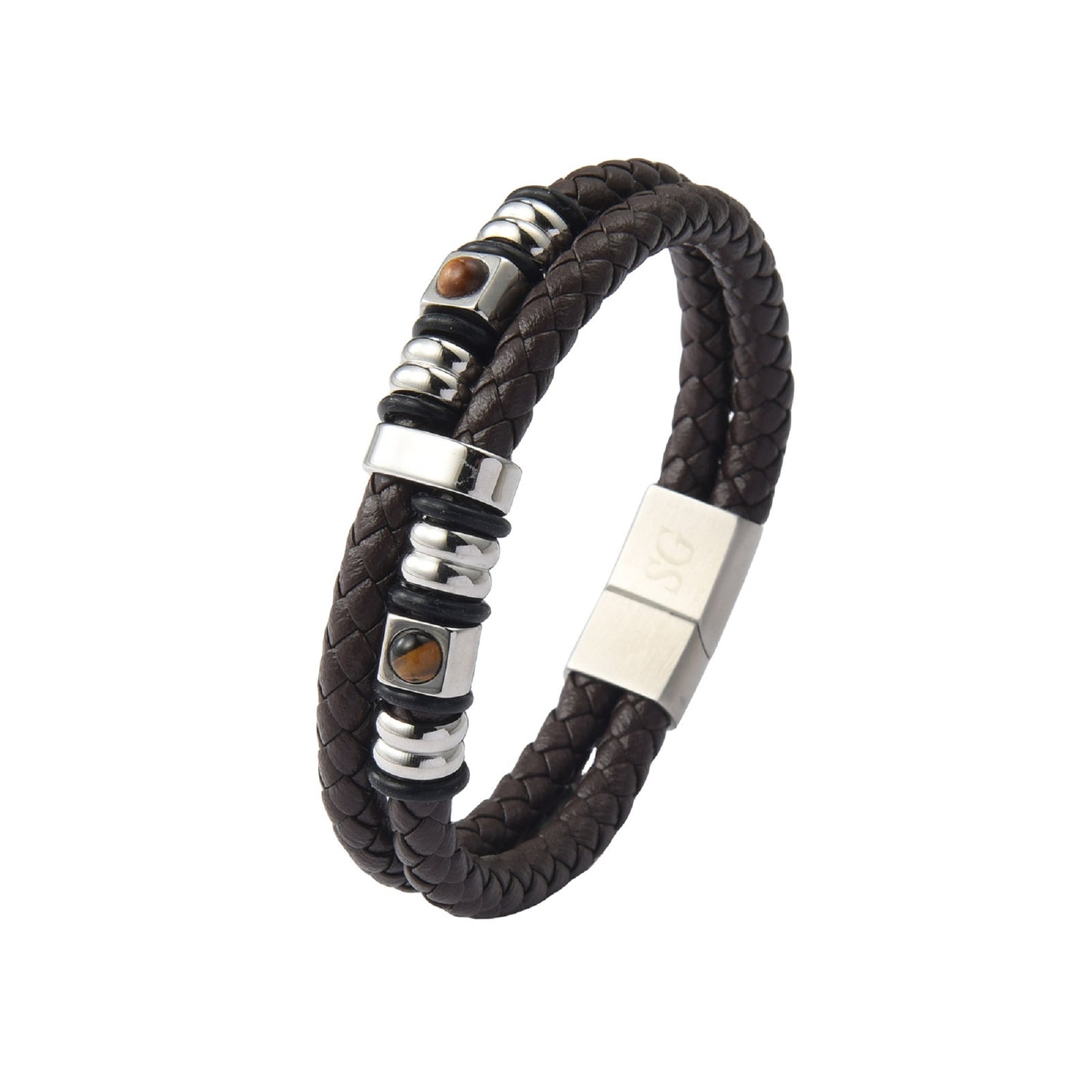 Men Bracelet Stainless Steel Leather 10+ Stlyes