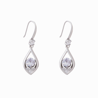 Raindrop Silver Plated Hook Drop Earrings